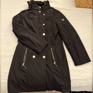 Calvin Klein - Long Black Button & Zipper Coat